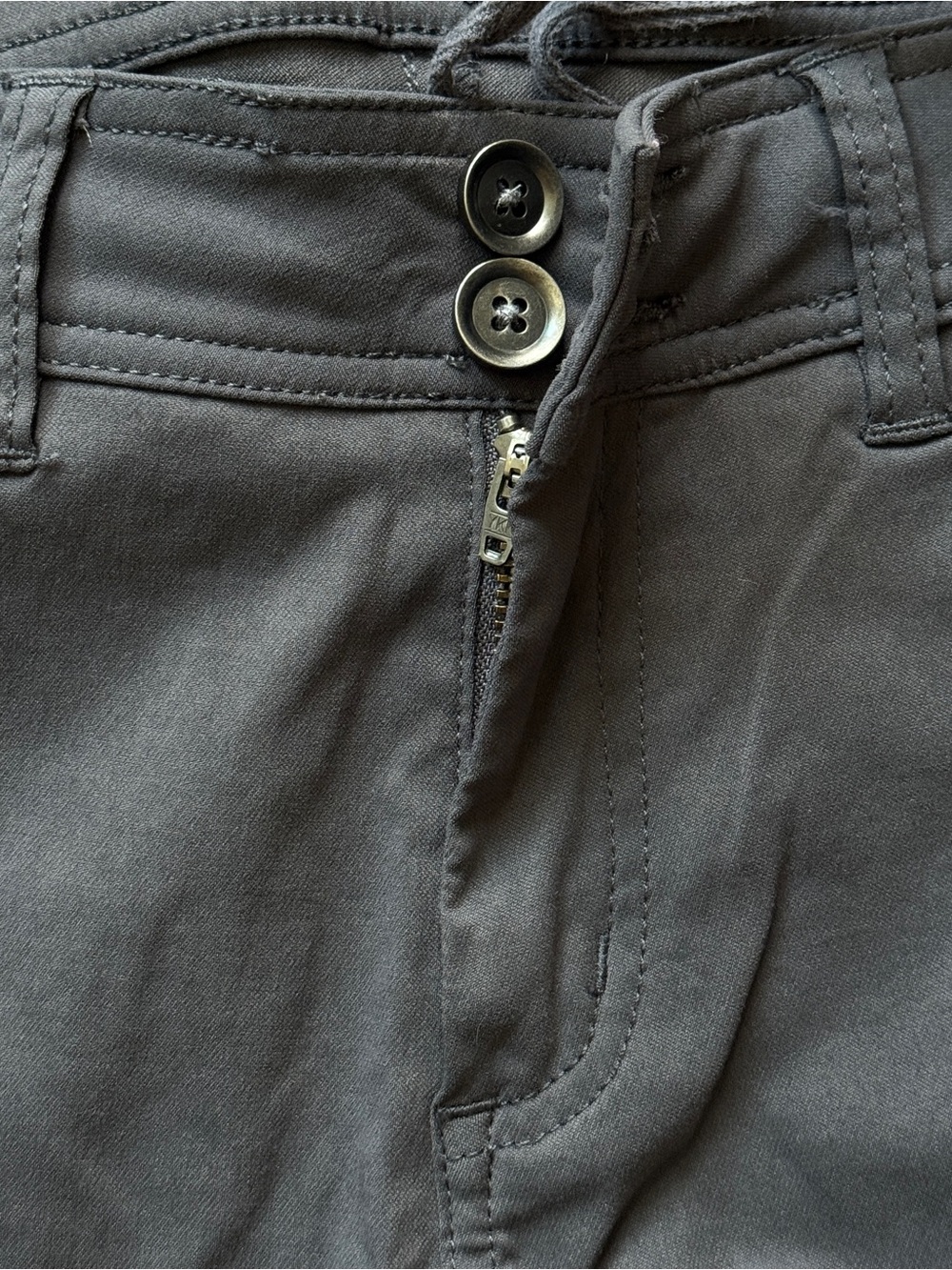 Prana Halle Straight Stretch Dark Grey Women Sz 10 Hiking Travel Comfort Roll Up - Picture 6 of 9